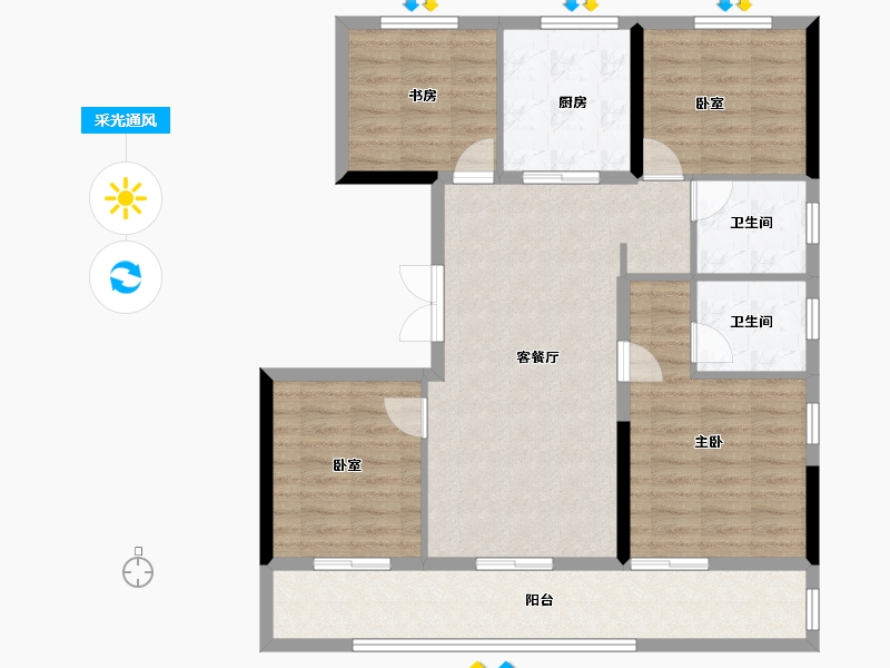 浙江省-嘉兴市-嘉宸府-100.57-户型库-采光通风