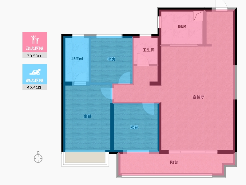 陕西省-西安市-观澜云筑-99.85-户型库-动静分区