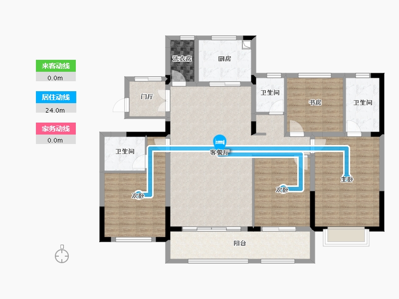 浙江省-宁波市-江翰府-140.28-户型库-动静线