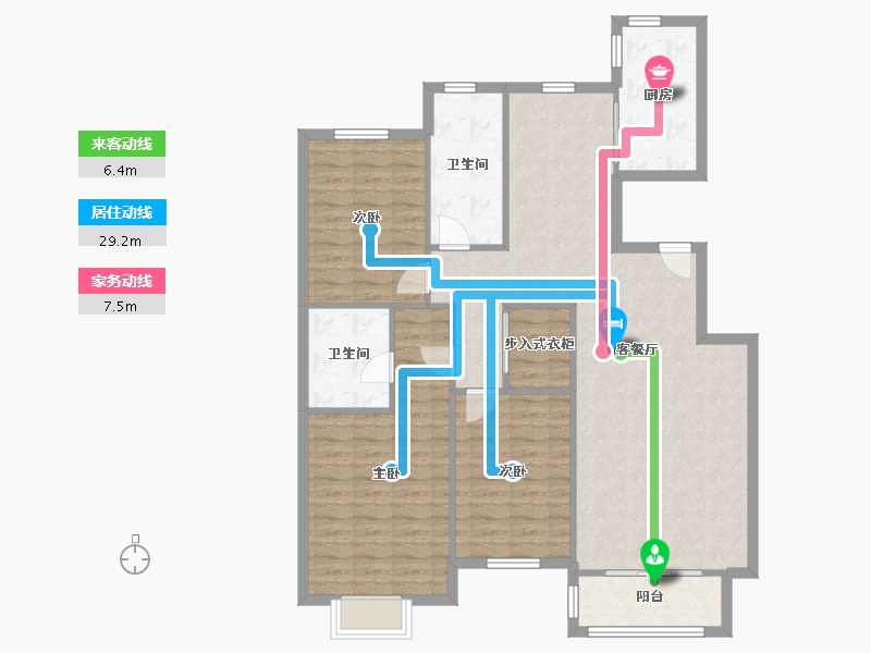 内蒙古自治区-呼和浩特市-巨华巨海城10区-东区-135.00-户型库-动静线