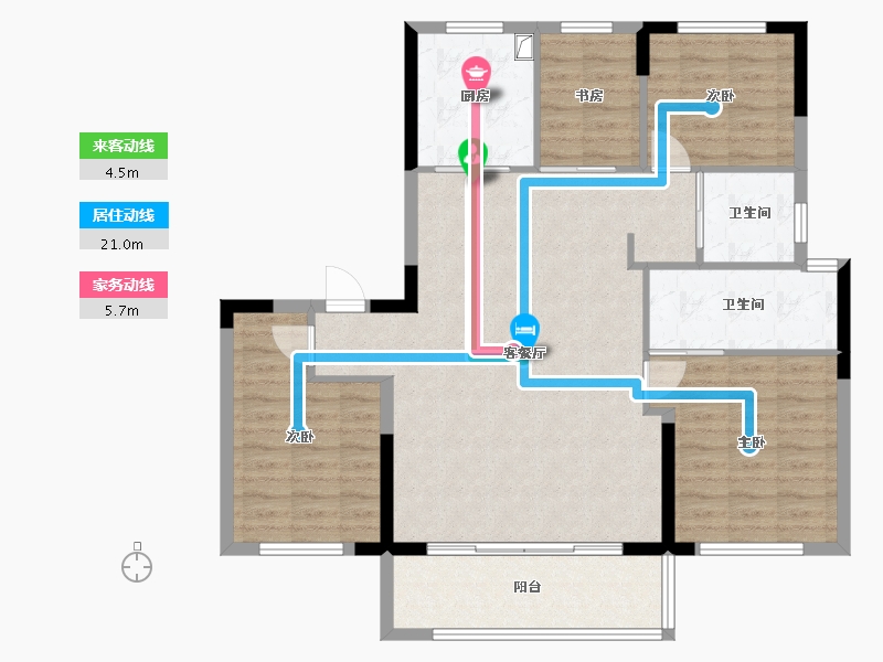 浙江省-宁波市-保利瑧誉-102.95-户型库-动静线