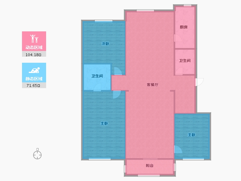 内蒙古自治区-鄂尔多斯市-金御豪庭-145.96-户型库-动静分区