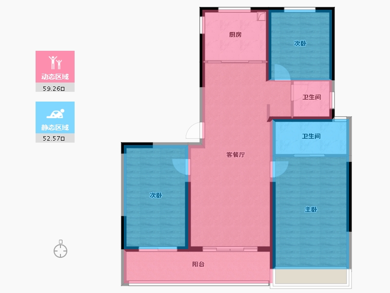 浙江省-嘉兴市-云上悦府-100.88-户型库-动静分区