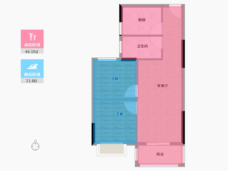 浙江省-湖州市-华锦云湖境-64.00-户型库-动静分区