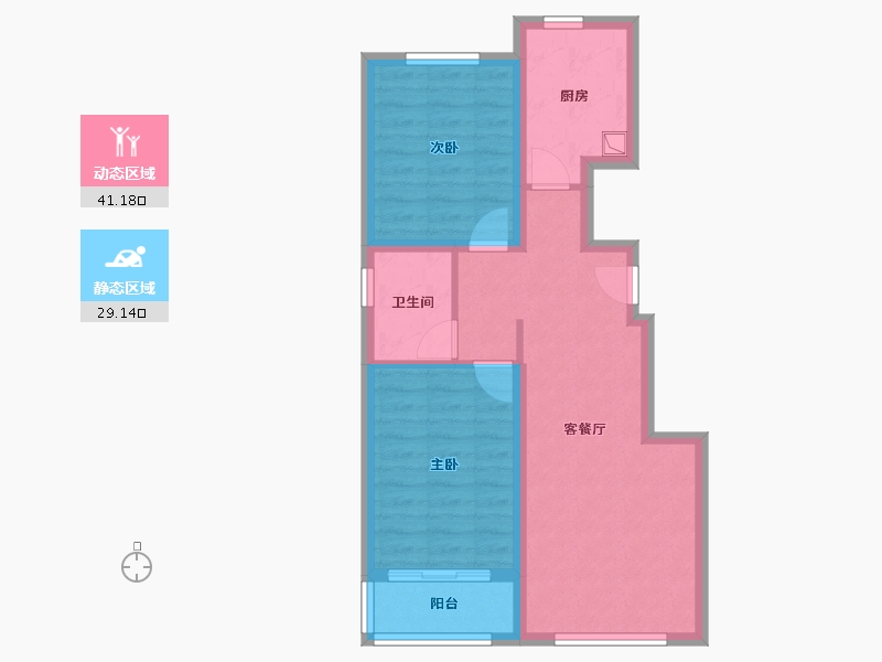 河北省-唐山市-水岸名都三期-61.97-户型库-动静分区