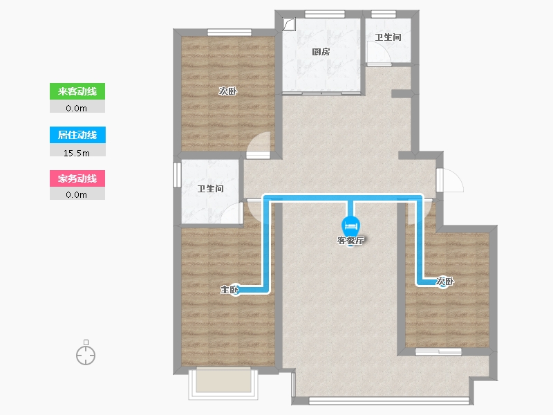 河北省-唐山市-水岸名都三期-96.83-户型库-动静线