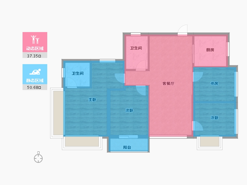 福建省-厦门市-建发五缘鲤-79.20-户型库-动静分区