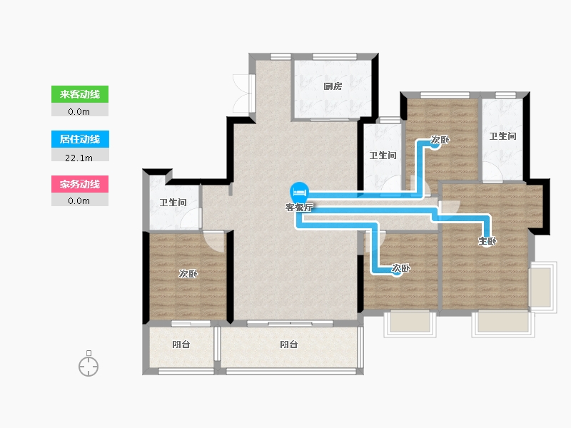 浙江省-台州市-建发璞云-124.50-户型库-动静线