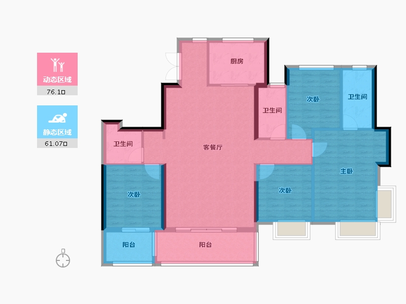 浙江省-台州市-建发璞云-124.50-户型库-动静分区