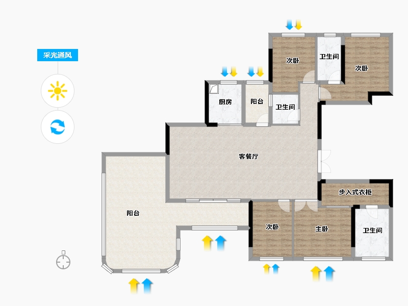 重庆-重庆市-海成云湖郡-132.00-户型库-采光通风