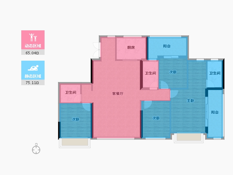 浙江省-台州市-建发璞云-126.86-户型库-动静分区