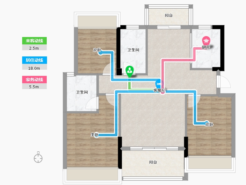 湖北省-咸宁市-鹏成·状元府-85.60-户型库-动静线