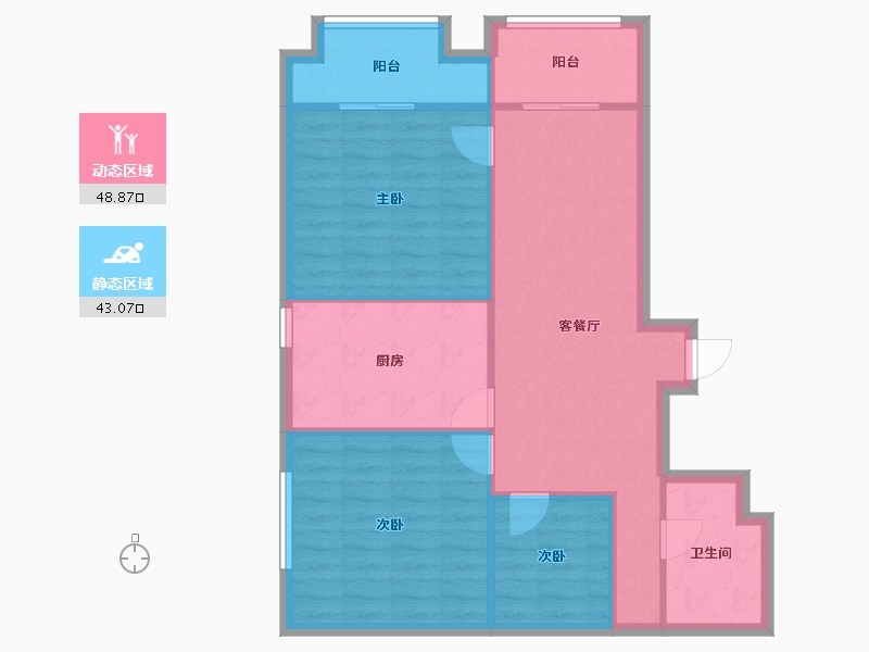 上海-上海市-嘉汇国际广场-B楼-120.34-户型库-动静分区