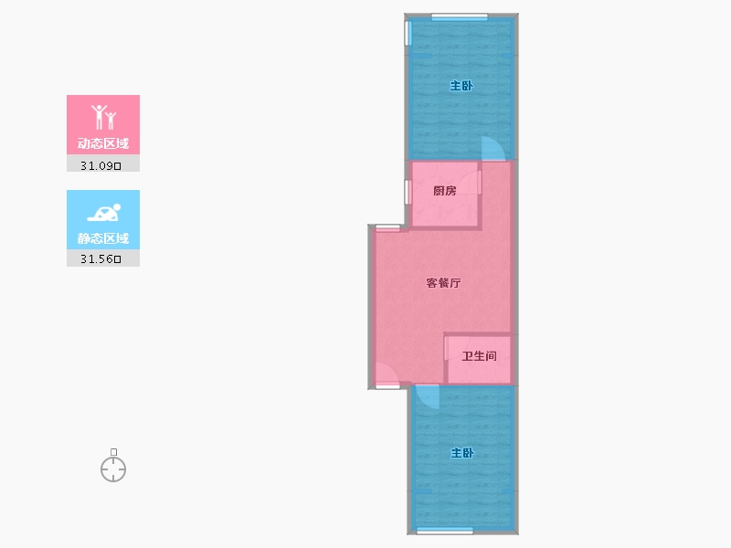 湖北省-武汉市-关西小区-62.50-户型库-动静分区