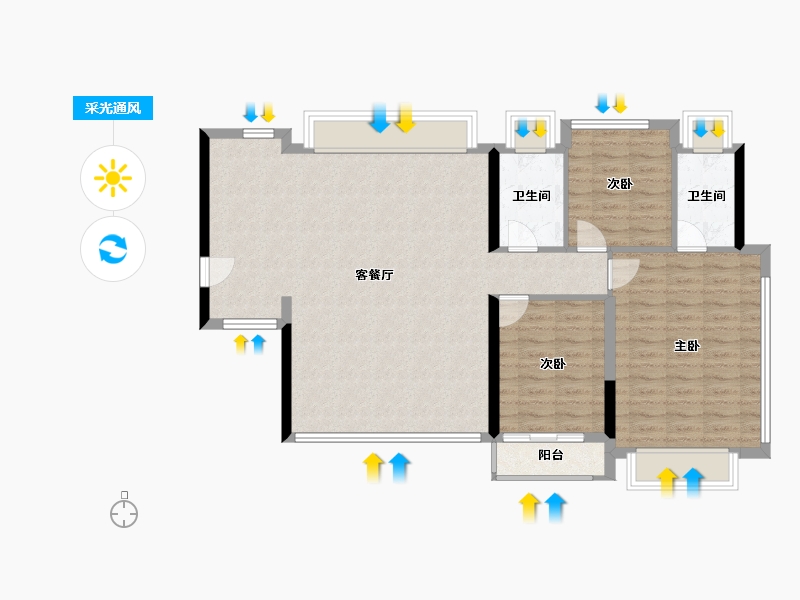 福建省-厦门市-建发五缘鲤-98.31-户型库-采光通风