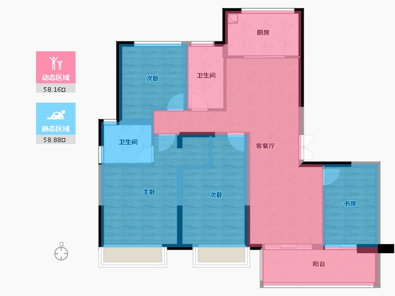 浙江省-嘉兴市-城投蓝城·文星苑-115.20-户型库-动静分区