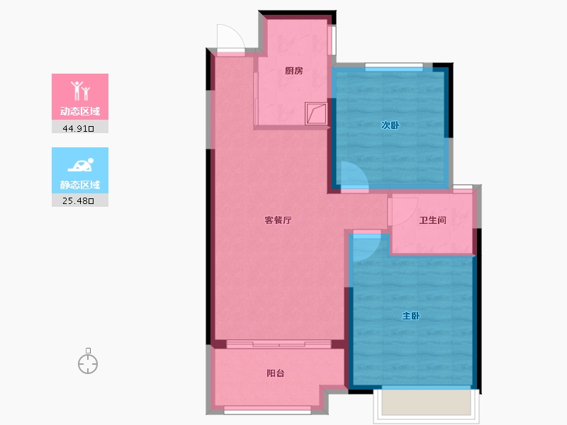 上海-上海市-芷江西路285弄小区-72.00-户型库-动静分区