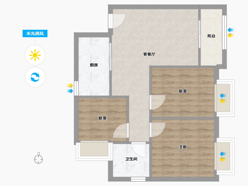 贵州省-贵阳市-花果园-J区-67.00-户型库-采光通风