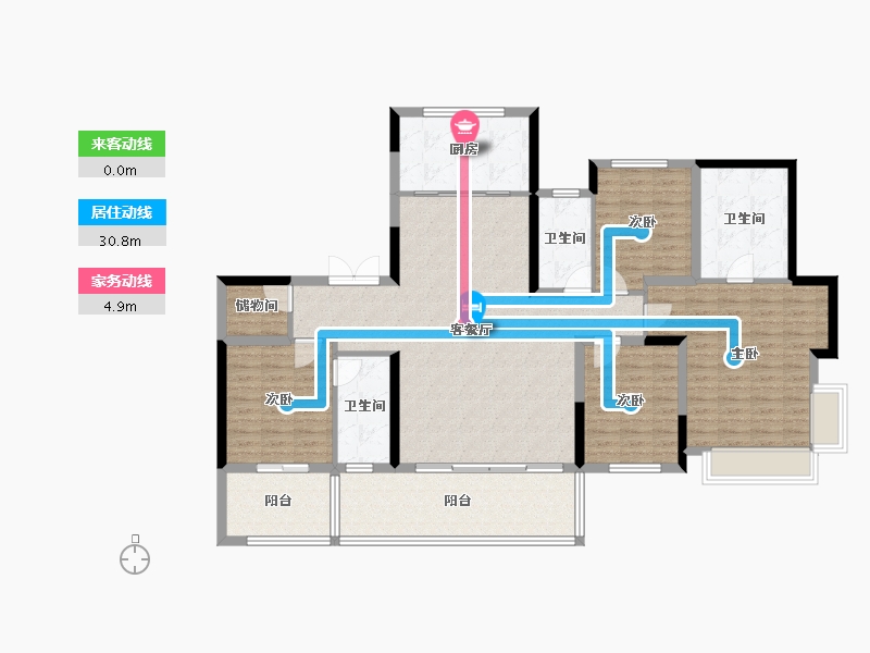 浙江省-台州市-建发璞云-143.00-户型库-动静线