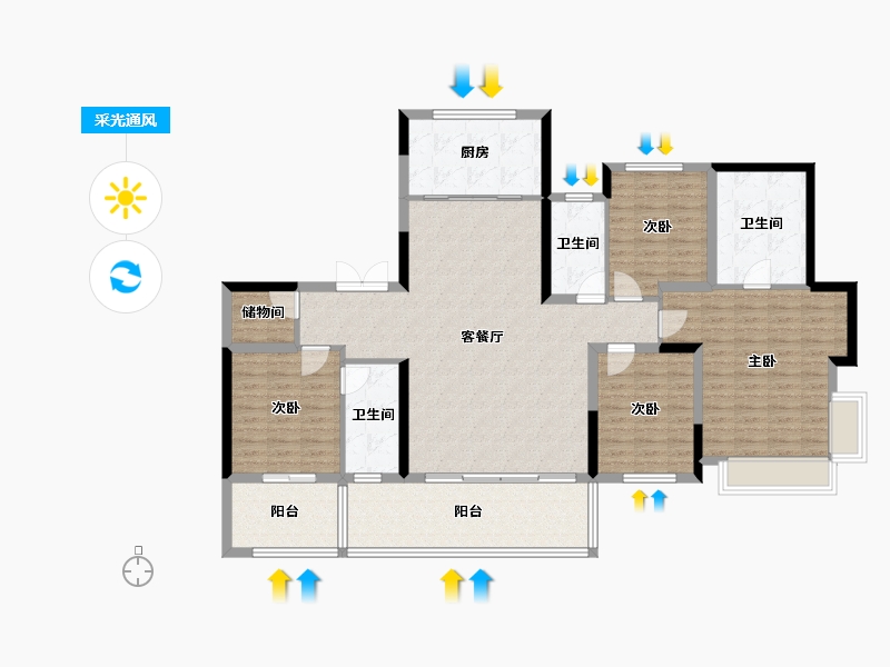 浙江省-台州市-建发璞云-143.00-户型库-采光通风