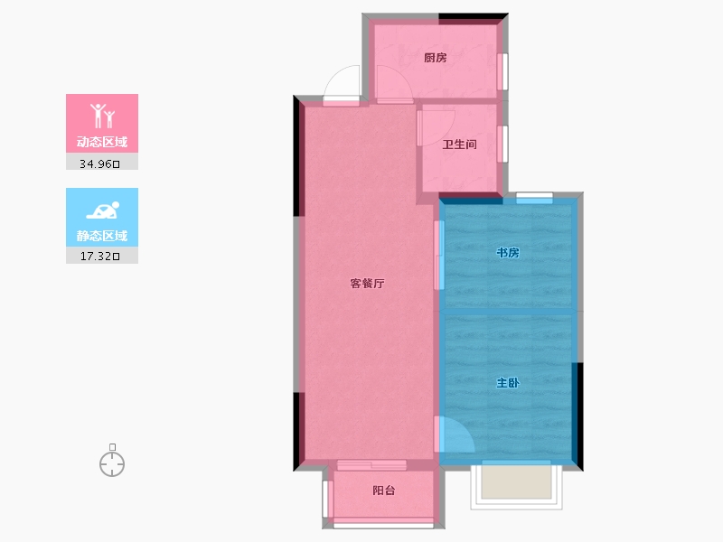 广西壮族自治区-南宁市-邕府·朱槿园-46.44-户型库-动静分区