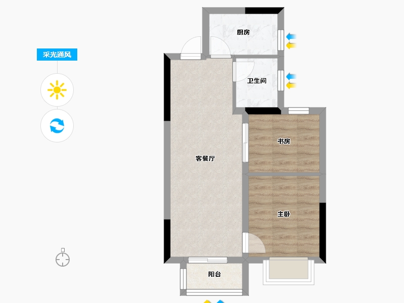 广西壮族自治区-南宁市-邕府·朱槿园-46.44-户型库-采光通风