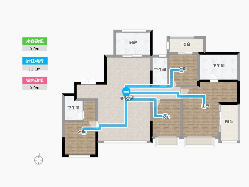 浙江省-台州市-建发璞云-139.13-户型库-动静线