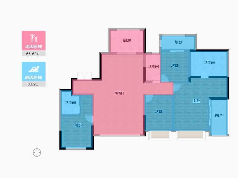 浙江省-台州市-建发璞云-139.13-户型库-动静分区