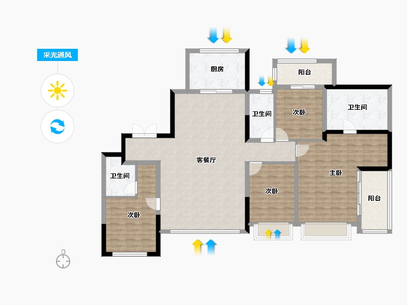 浙江省-台州市-建发璞云-139.13-户型库-采光通风