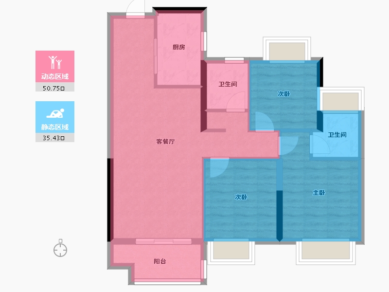 安徽省-合肥市-保利锦上-77.23-户型库-动静分区