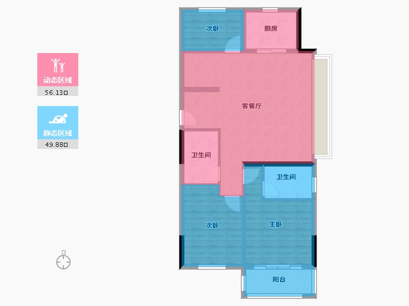 浙江省-湖州市-华锦云湖境-96.00-户型库-动静分区