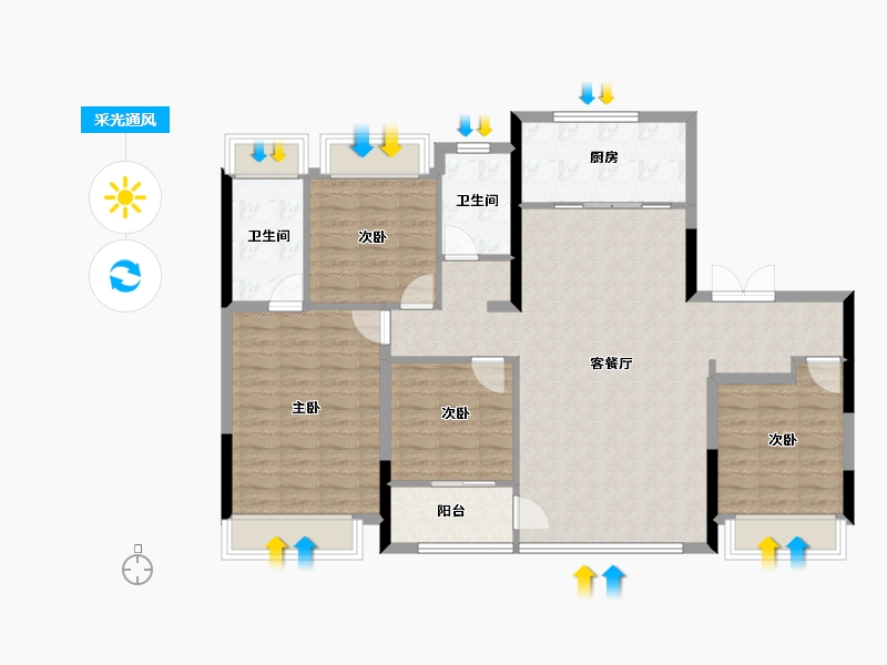 安徽省-合肥市-保利海上瑧悦-114.40-户型库-采光通风