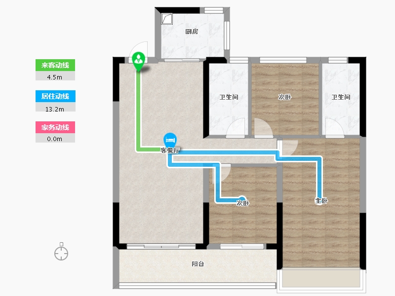 浙江省-嘉兴市-云上悦府-90.77-户型库-动静线