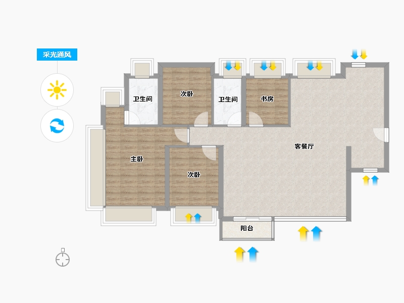 福建省-厦门市-建发五缘鲤-108.60-户型库-采光通风