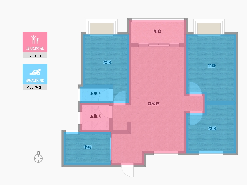 山西省-运城市-公园壹号小区-88.33-户型库-动静分区