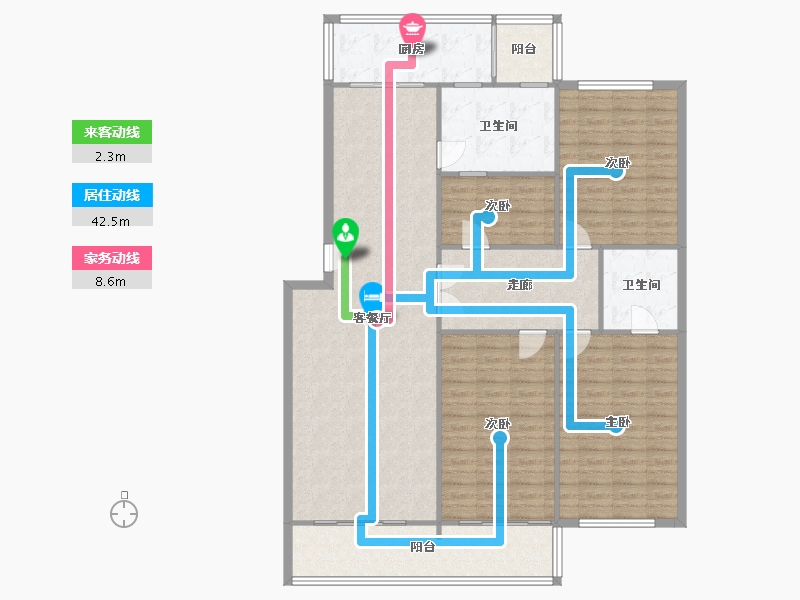 山西省-太原市-桃园南路43号院-162.00-户型库-动静线