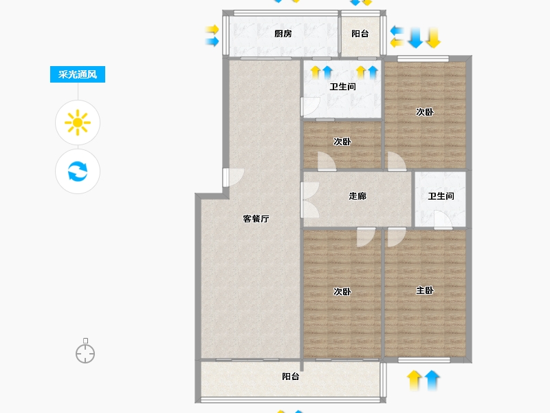 山西省-太原市-桃园南路43号院-162.00-户型库-采光通风