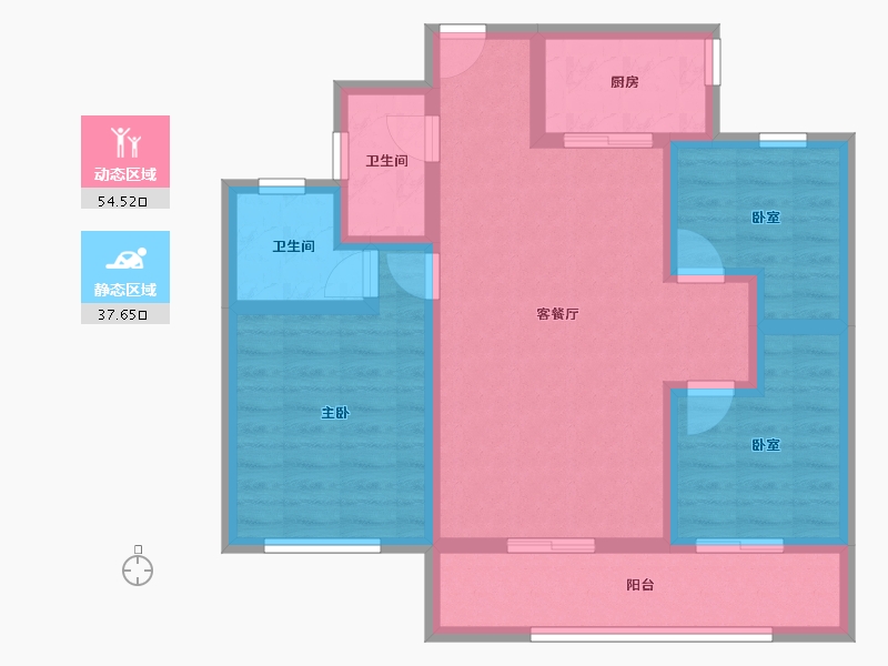 浙江省-杭州市-融信展望-82.40-户型库-动静分区