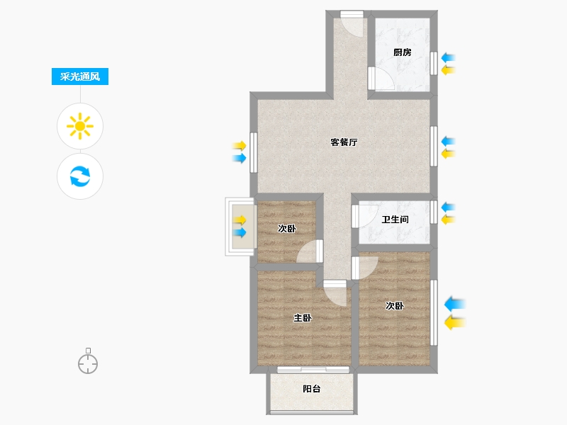 广东省-深圳市-衡山阁-14号楼-72.00-户型库-采光通风