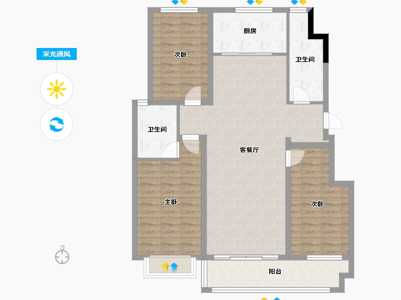 山东省-德州市-德和园南苑-106.00-户型库-采光通风