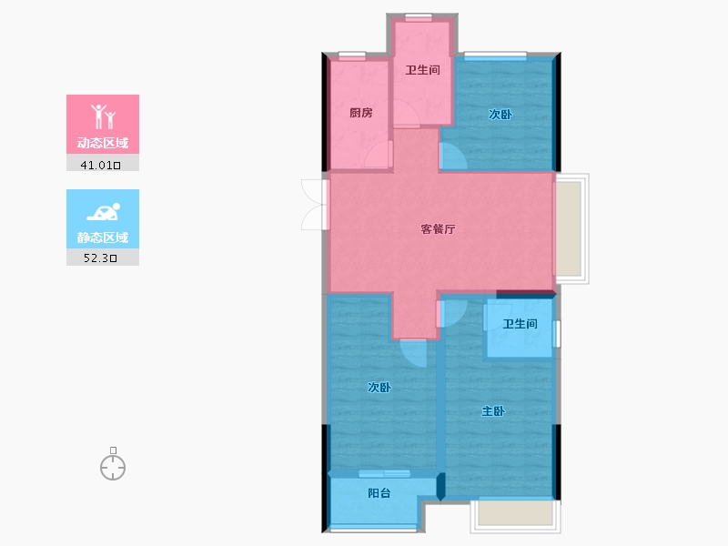 浙江省-杭州市-福滨沁苑-84.01-户型库-动静分区