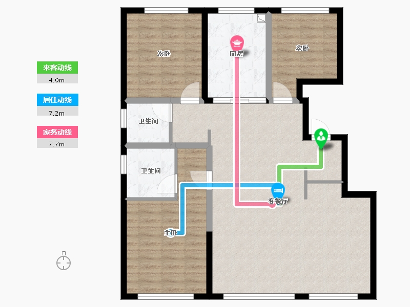 内蒙古自治区-赤峰市-恒基京都朗润明珠小区-111.20-户型库-动静线