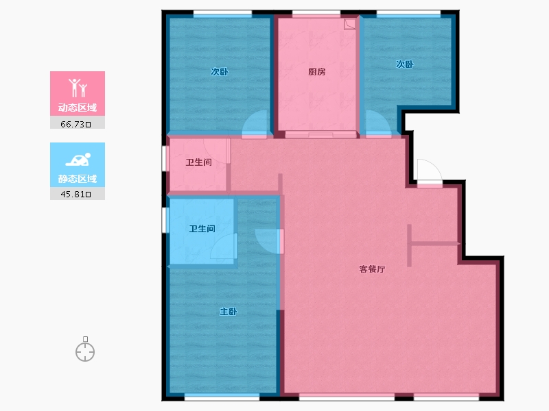 内蒙古自治区-赤峰市-恒基京都朗润明珠小区-111.20-户型库-动静分区