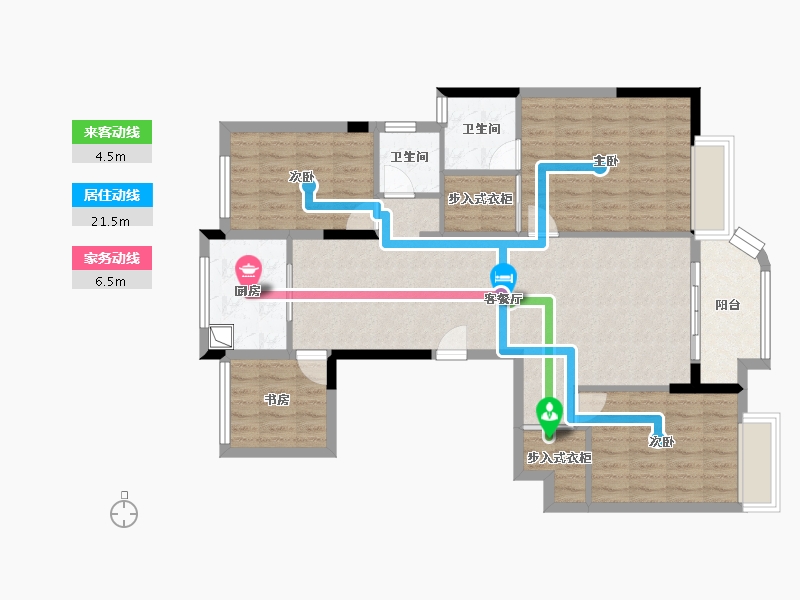 浙江省-杭州市-滨江德信东方星城-101.60-户型库-动静线