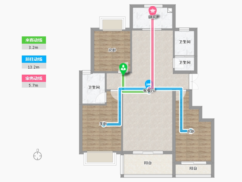 湖北省-十堰市-郧西县锦程佳苑-100.00-户型库-动静线