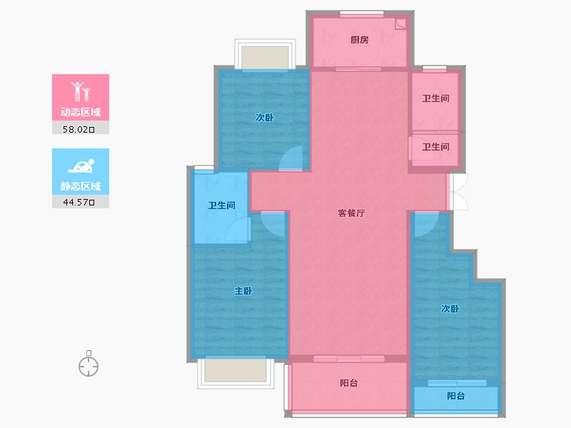 湖北省-十堰市-郧西县锦程佳苑-100.00-户型库-动静分区