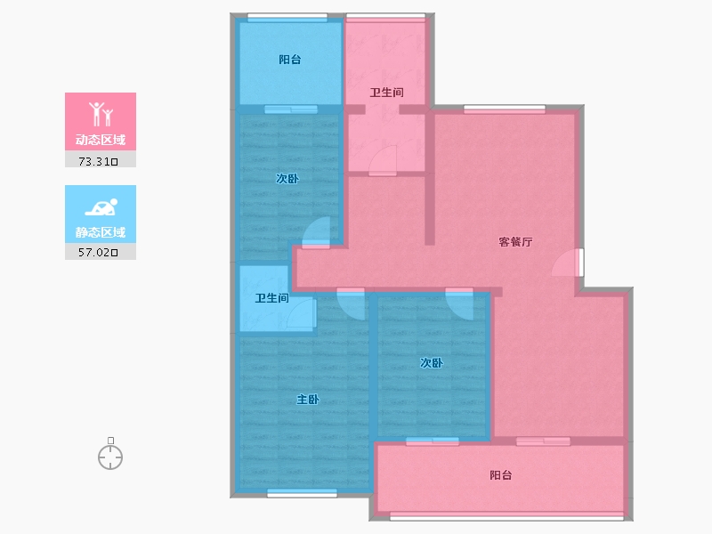 山东省-济南市-佛山花园-122.00-户型库-动静分区