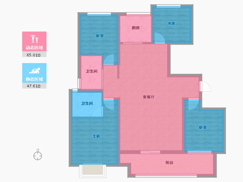 河南省-平顶山市-常绿东风宸苑-108.00-户型库-动静分区