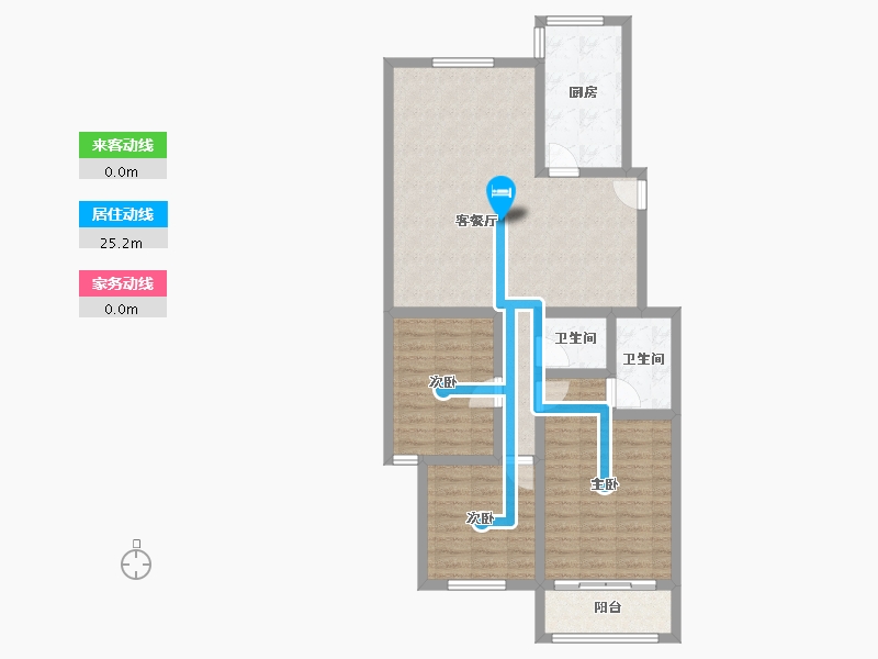 浙江省-杭州市-朝晖七小区-100.00-户型库-动静线