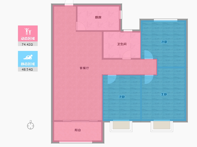 陕西省-咸阳市-东兴大境-83.20-户型库-动静分区